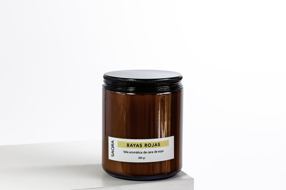 Velas aromáticas de cera de soya de bayas rojas 200 gr