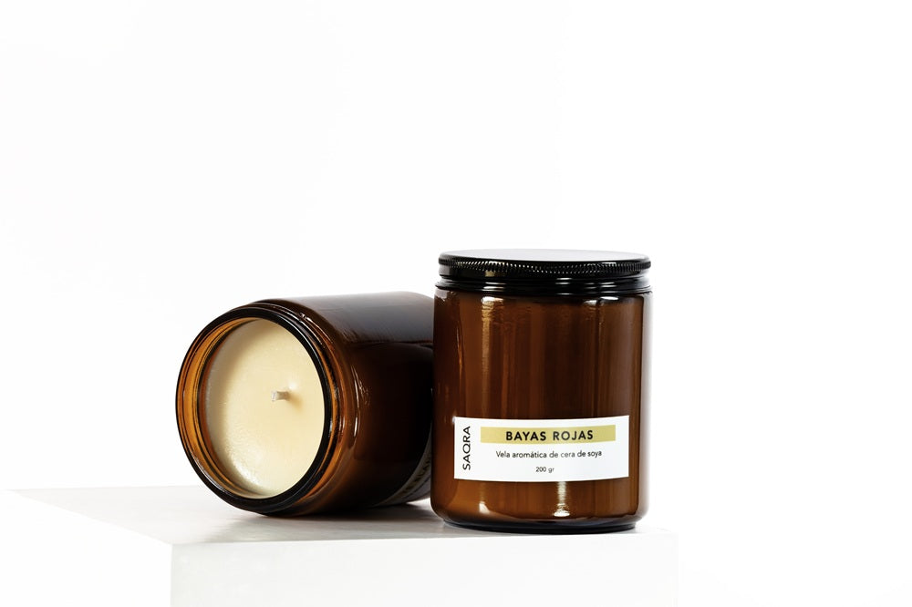 Velas aromáticas de cera de soya de bayas rojas 200 gr