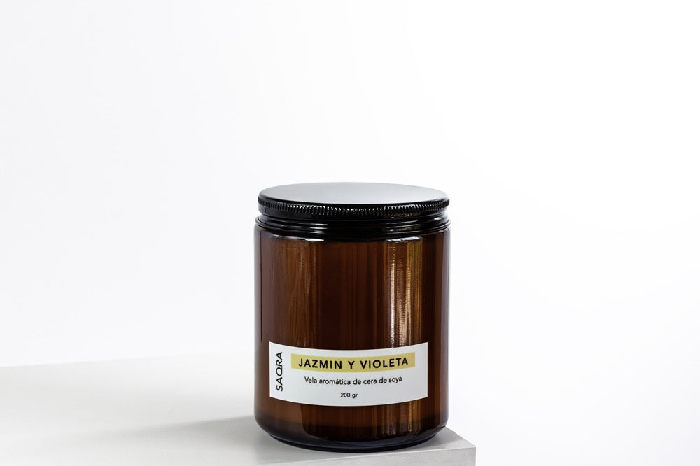 Velas de cera de soya de jazmin violeta 200 gr